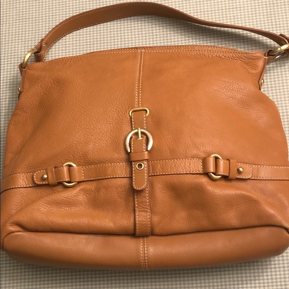 San Babila Milano Soft Leather Shoulder Bag Caramel 12x13 #639